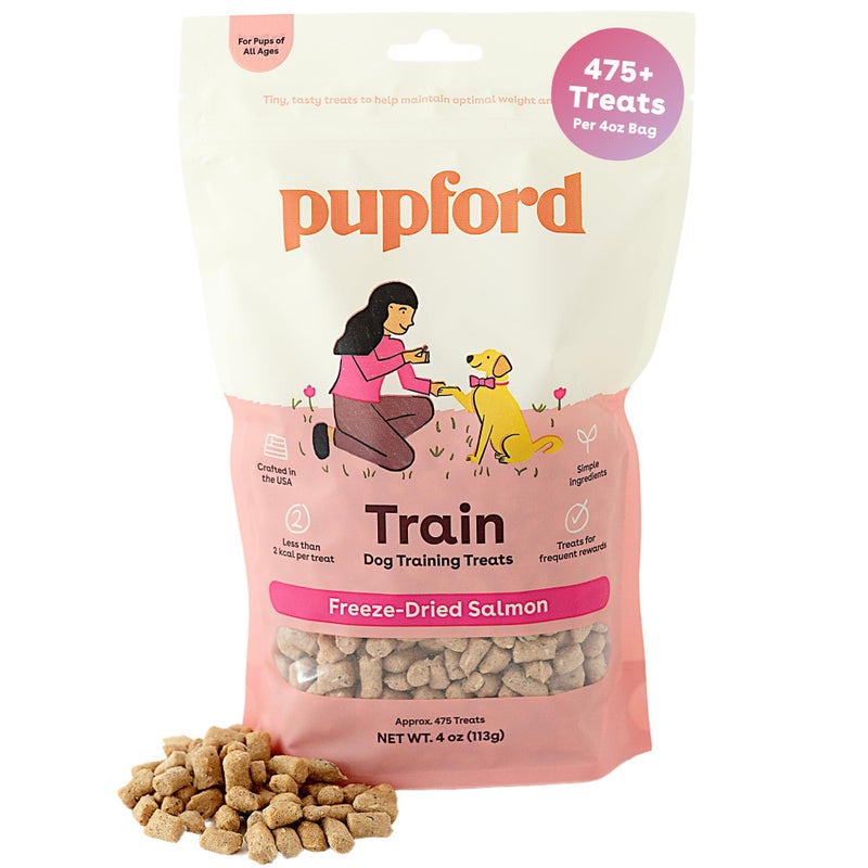Pupford Freeze Dried Training Treats for Dogs & Puppies, 475+ Two Ingredient Bites (Salmon, 4 oz) - Image 1