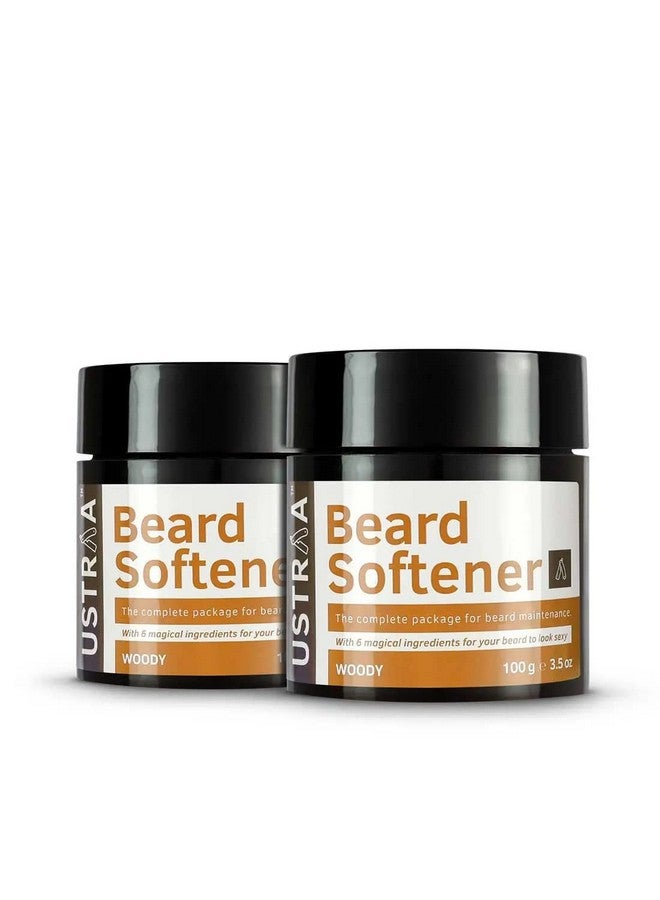 Ustraa Beard Softener Woody - 100 Gram (Set Of 2) - Softens And Nourishes Your Beard Without Sulphates Or Parabens, Long Lasting Moisturization And Shine For A Nourished, Itch-Free Beard For Dry Hair - Image 1