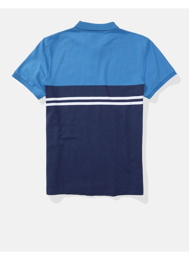 American Eagle - AE Striped Pique Polo Shirt - Image 1