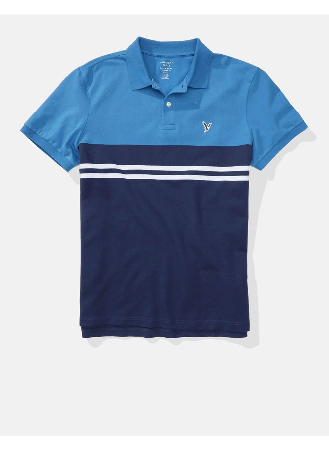 American Eagle - AE Striped Pique Polo Shirt - Image 1
