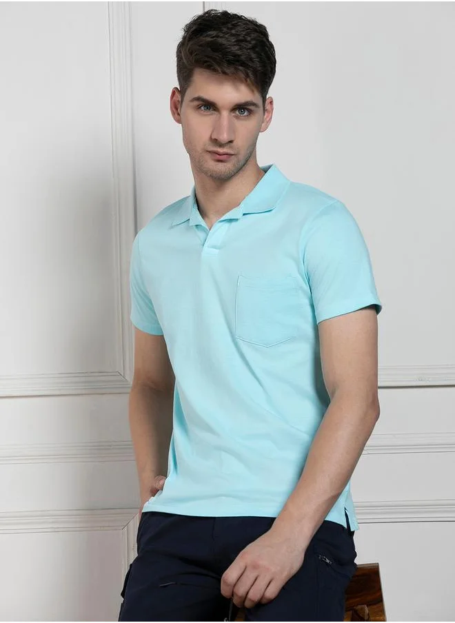 دينيس لينغو Regular Fit Solid Polo with Patch Pocket