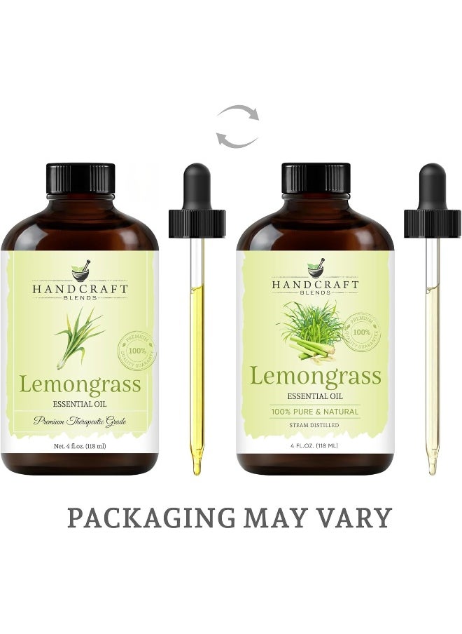 Handcraft Blends Lemongrass Essential Oil - Huge 4 Fl Oz - 100% Pure and Natural - Premium Grade with Glass Dropper - pzsku/ZBCA116BE38C6B740EE5AZ/45/_/1740377522/b6818823-a74a-43ce-bc3f-81e3be2daaa2