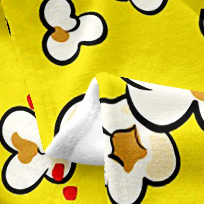 Feelyou Popcorn Yellow Flannel Fleece Throw Blanket for Kids - Cinema Poster Print Fuzzy Couch Blanket, Old-Fashion Home Decor - Breathable Plush 30"x40" - Image 5