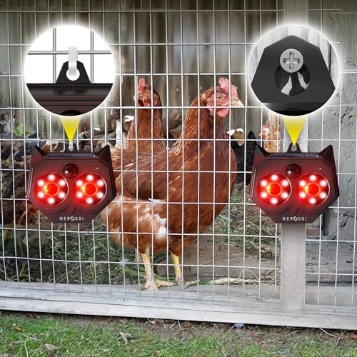 GEROSSI Upgraded Animal Deterrent 2 Pack - Solar Powered Design w/Motion Activated Predator Eyes - Effective Repellent Device for Coyote, Deer, Fox, Raccoon - Predator Lights for Chicken Coop, Farm, Yard - Image 3