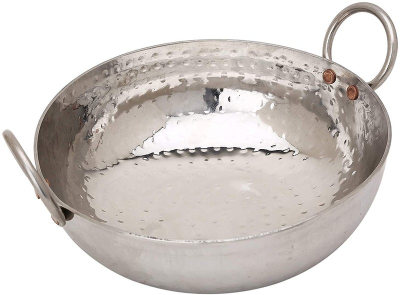 BLISS START Stainless Steel Kadhai Deep Fry Poori Halwa Kadai Egg FryHeavy Bottom CookwareUtensils for Cooking 1500 ML - Image 1