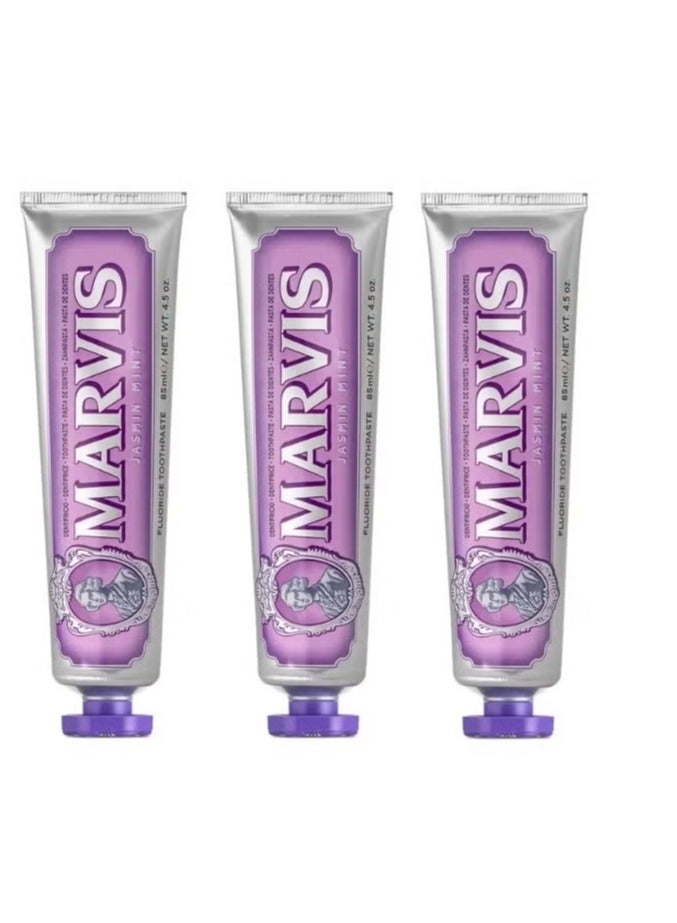 Marvis 3 Pcs Jasmin Mint Toothpaste 85ml – Luxurious Italian Toothpaste with Floral Mint Fusion - Image 1
