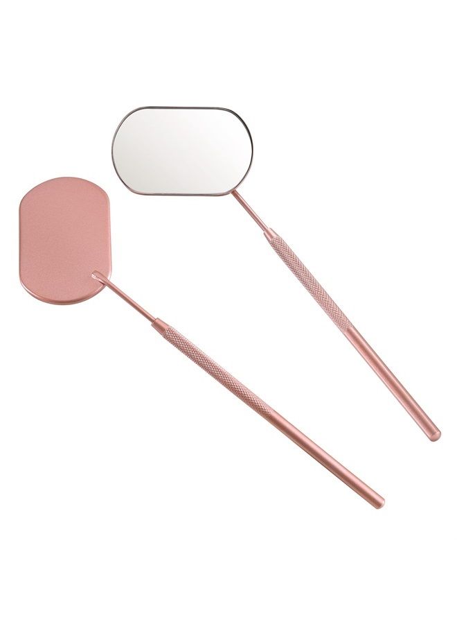 Pretty memory Lash Mirror, Stainless Steel Makeup Mirror, Eyelash Extensions Accessories for Lash Extension Supplies, 2.2Inch(Rose Gold) - Image 1