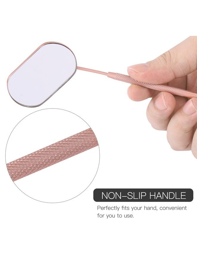 Pretty memory Lash Mirror, Stainless Steel Makeup Mirror, Eyelash Extensions Accessories for Lash Extension Supplies, 2.2Inch(Rose Gold) - Image 2