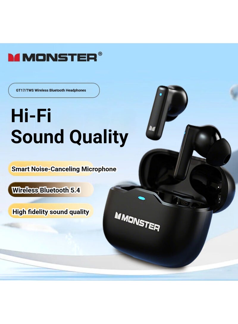 مونستر سماعات مونستر Aura Fit GT17 اللاسلكية الحقيقية مع حجب الضوضاء الفعال - تصميم مريح للجسم، بلوتوث 5.4، صوت عالي الدقة للتمارين، الرحلات، الاستخدام اليومي - Image 2