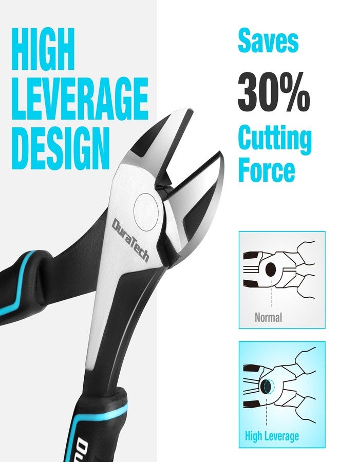 DURATECH 7" High Leverage Diagonal Cutters, Cr-Ni Wire Cutters, Side Cutters for Cutting Wire, Diagonal Cutting Pliers with Comfortable Grip - Image 3
