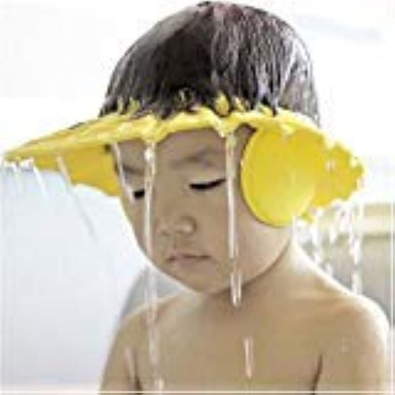 URToys 3pcs Soft Adjustable Shampoo Bath Bathing Shower Cap Hat Wash Hair Shield Hat for Baby Kids Children Hair Cutting Protect - Image 1