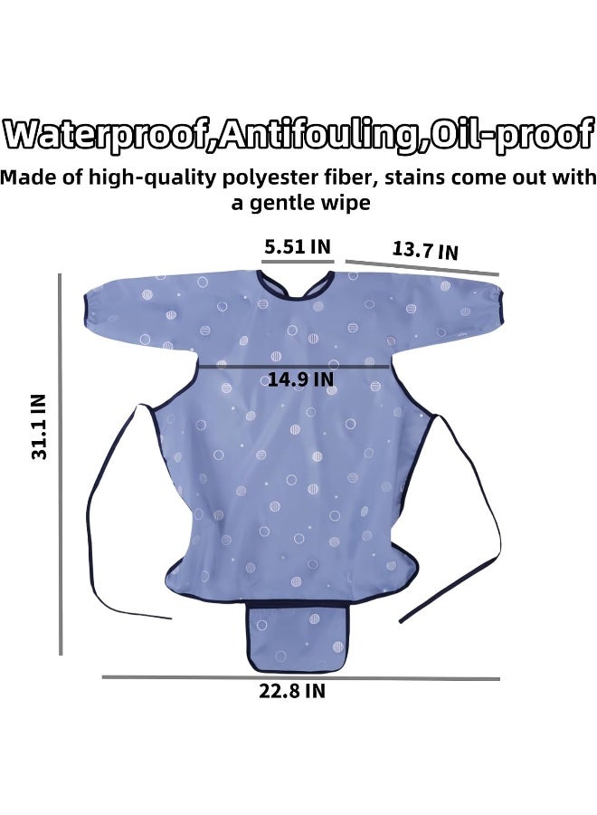 MOTEERLLU Coverall Baby Feeding Bib for Eating, Long Sleeves Bib Attaches to Highchair and Table, Anti-Dirty Weaning Bibs, Toddler Wipe Clean Waterproof for Baby Self-feeding - Image 5
