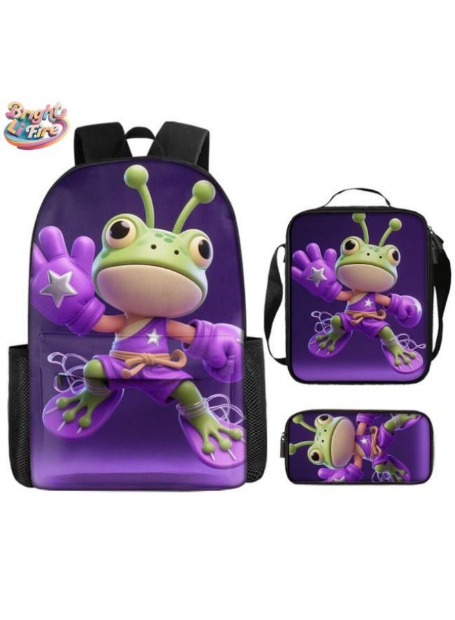 Bright Li Fire Fashion password for student teenagers! Popular cartoon bag three-piece set, practical and eye-catching (available for students, children, friends outings, mountain climbing, school, etc.) - 15 - Image 1