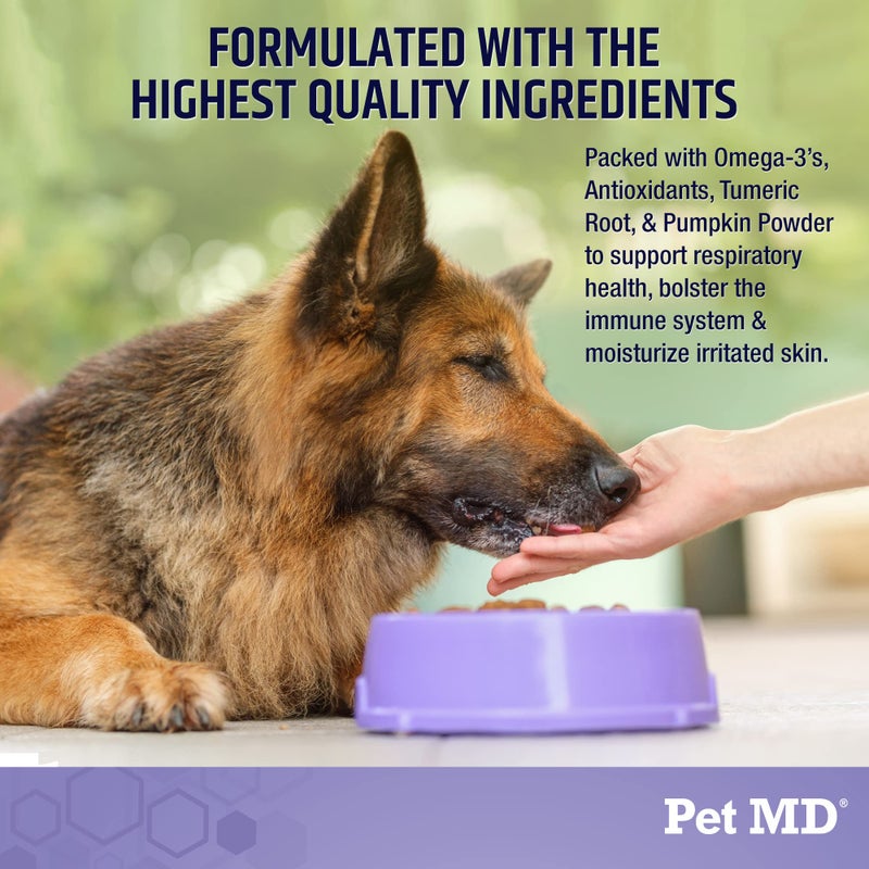 Pet MD Allergy Aid - Puppy & Dog Allergy Chews with Quercetin & Pumpkin - Immune & Seasonal Allergy Relief for Dogs - Skin & Itch Relief for Dogs - 60 ct - Image 4