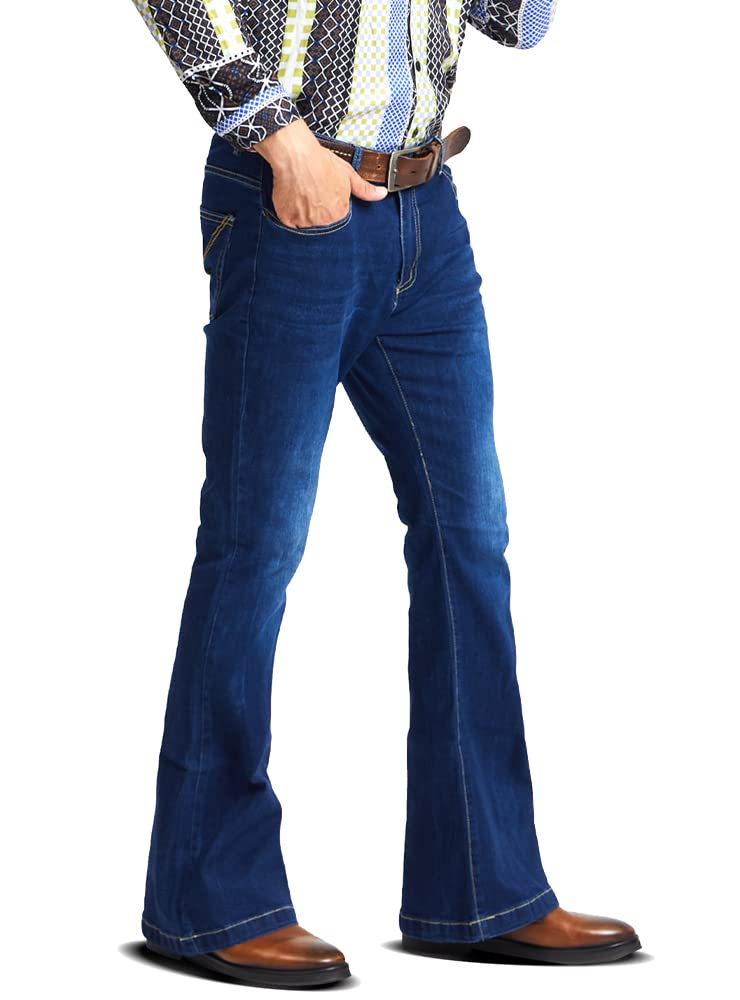 Botten Mens Bell Bottom Pants 70s Outfits for Men,Mens Bell Bottoms Disco Pants Bell Bottom Pants Jeans for Men - Image 4