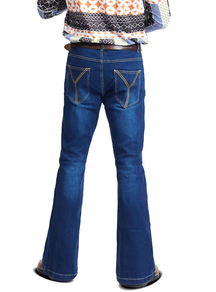 Botten Mens Bell Bottom Pants 70s Outfits for Men,Mens Bell Bottoms Disco Pants Bell Bottom Pants Jeans for Men - Image 5