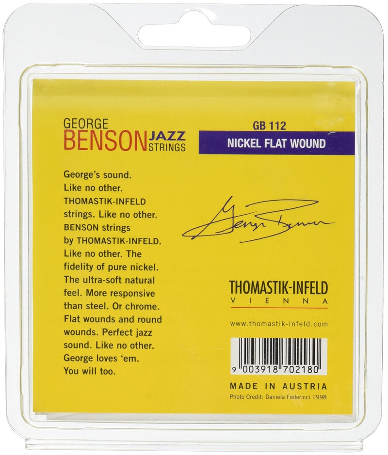 Thomastik-Infeld GB112 Jazz Guitar Strings: George Benson 6 String Set - Pure Nickel Flat Wounds E, B, G, D, A, E Set - Image 2