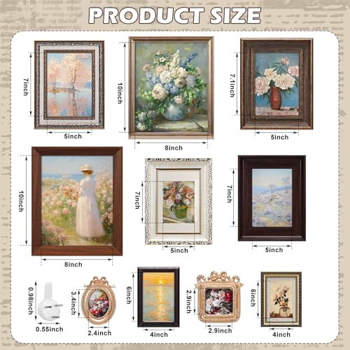 Qunclay 10 Pack Vintage Picture Frames for Wall or Tabletop Display Ornate French Country Gallery Frames Farmhouse Antique Wall Decor for Bedroom Living Room No Photos IncludedClassic Style - Image 3