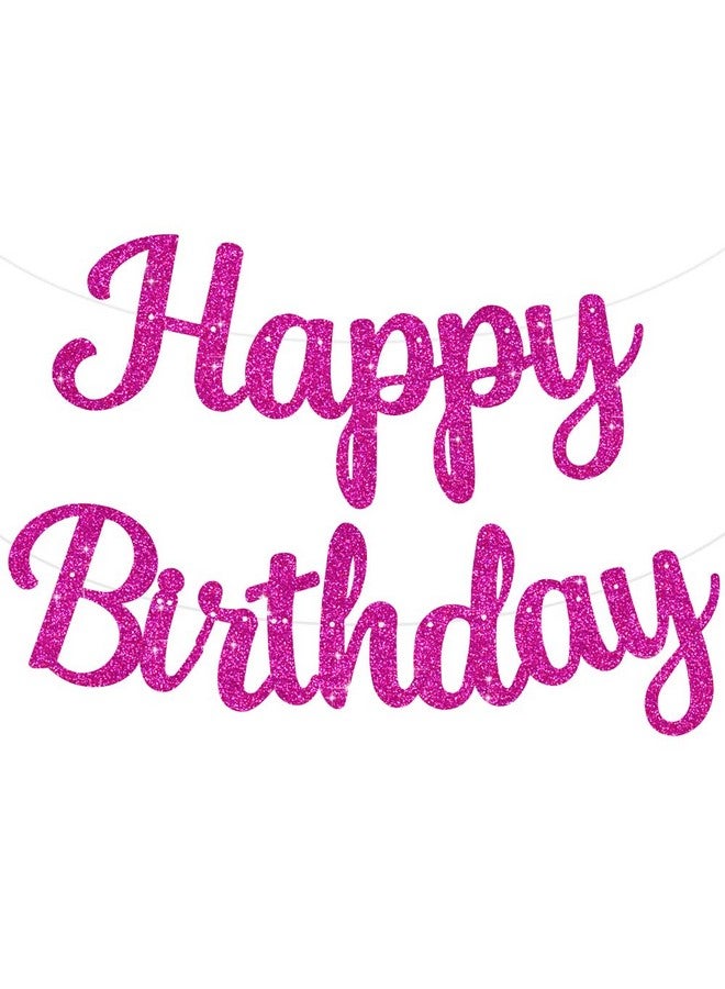 BEISHIDA Rose Red Happy Birthday Banner - NO DIY,10Feet,Pre-Strung-Glitter Happy Birthday Sign, Happy Birthday Garland,Happy Birthday Backdrop,Happy Birthday Decorations for Women - Image 1