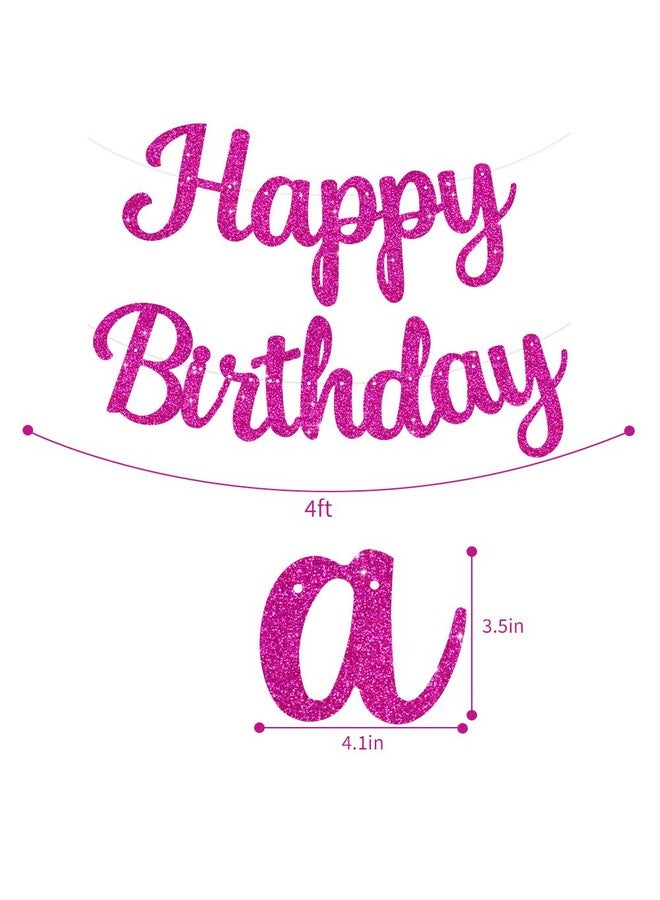 BEISHIDA Rose Red Happy Birthday Banner - NO DIY,10Feet,Pre-Strung-Glitter Happy Birthday Sign, Happy Birthday Garland,Happy Birthday Backdrop,Happy Birthday Decorations for Women - Image 2