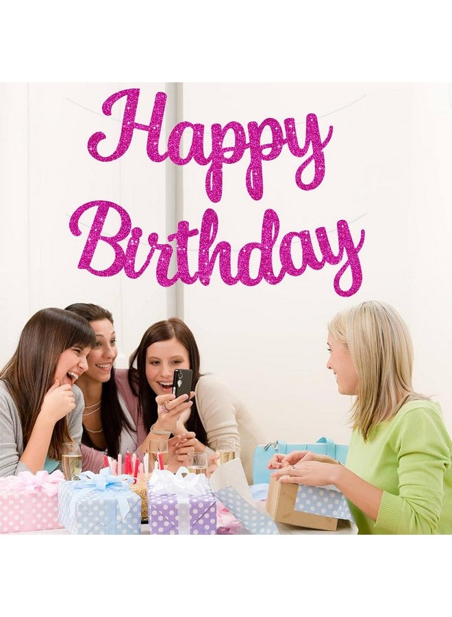 BEISHIDA Rose Red Happy Birthday Banner - NO DIY,10Feet,Pre-Strung-Glitter Happy Birthday Sign, Happy Birthday Garland,Happy Birthday Backdrop,Happy Birthday Decorations for Women - Image 4