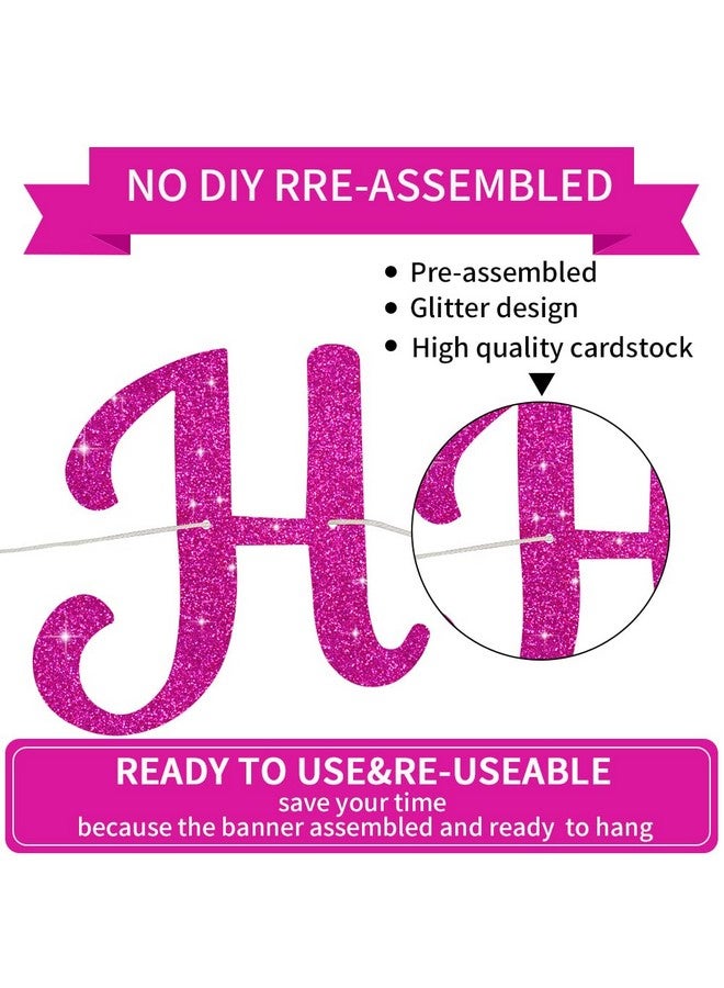 BEISHIDA Rose Red Happy Birthday Banner - NO DIY,10Feet,Pre-Strung-Glitter Happy Birthday Sign, Happy Birthday Garland,Happy Birthday Backdrop,Happy Birthday Decorations for Women - Image 3