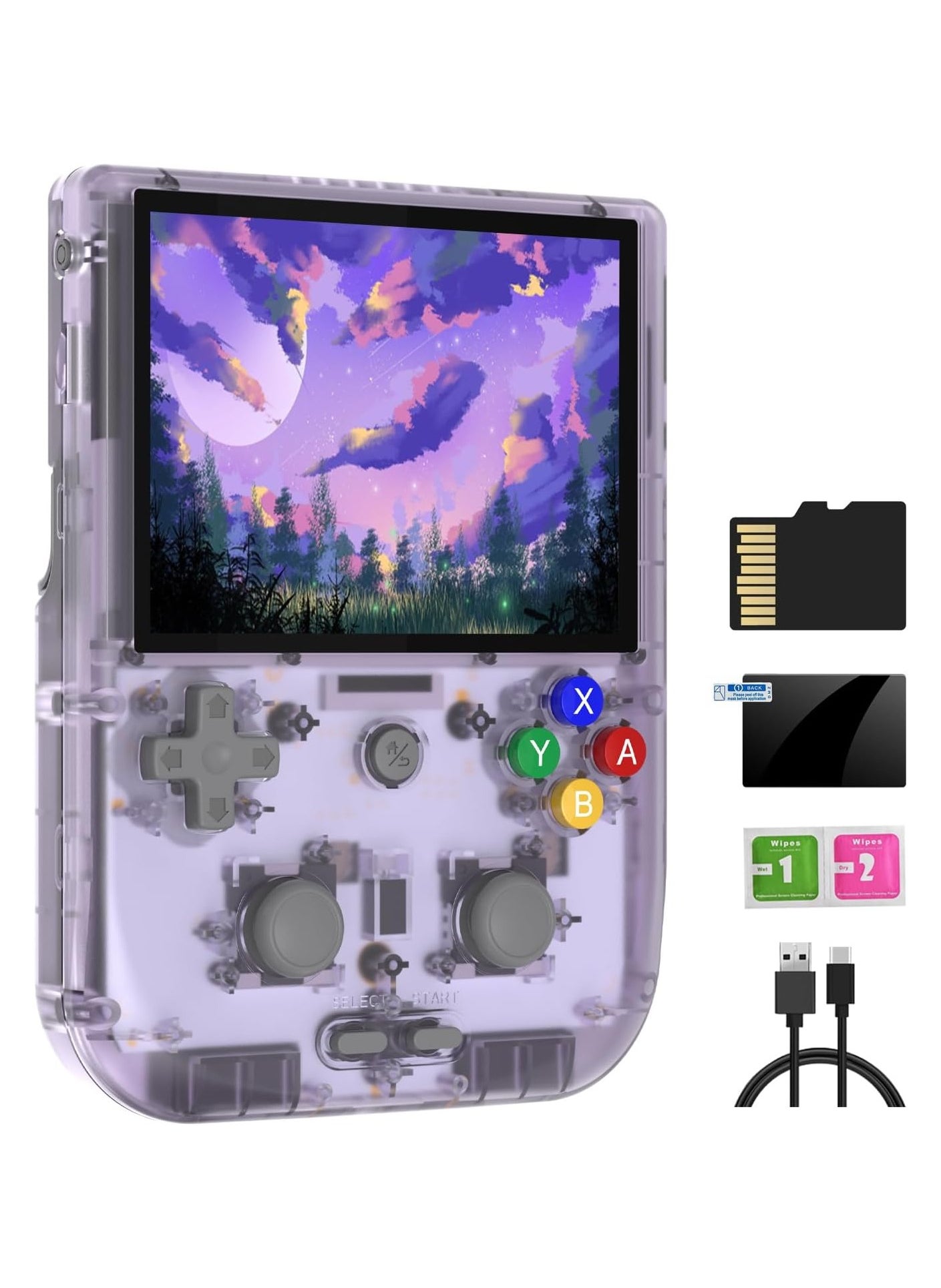 RG405V Retro Video Handheld Game Console Android 12 System 4 inch IPS Touch Screen Game Player Built-in 128G TF Card 3154 Classic Games 5500 mAh Battery Compatible with Bluetooth and WiFi 