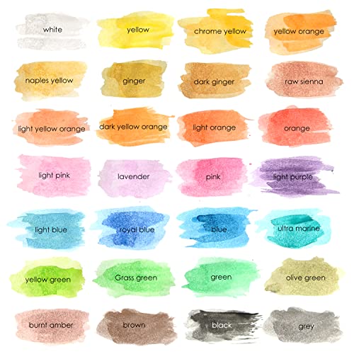 Ultimate Stationery Watercolor Paint Set, 28 Colors of Washable Watercolor Paint Includes Watercolor Palette and 1 Paint Brushes. Great Water Color kids paint - Image 5