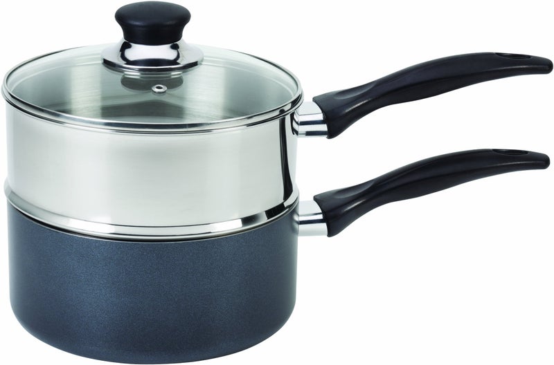 Tfal Specialty Nonstick Double Boiler 3 Quart Oven Safe 350F Cookware Pots and Pans Dishwasher Safe SilverBlack