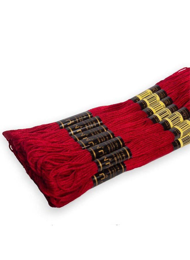 UMC STAG 12 Pieces Red 47/321 Premium Embroidery Thread | 100% Egyptian Cotton Premium Skeins | Cross Stitch Embroidery Floss | Oeko TEX Certified Stranded Cotton (Red) - Image 1