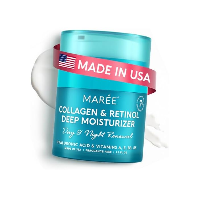 MAREE Face Moisturizer Retinol Cream for Face – Daily Wrinkle Cream for Women – Anti-Aging Face Cream – Facial Moisturizer with Collagen – Crema Hidratante Para la Cara for Skin Tightening