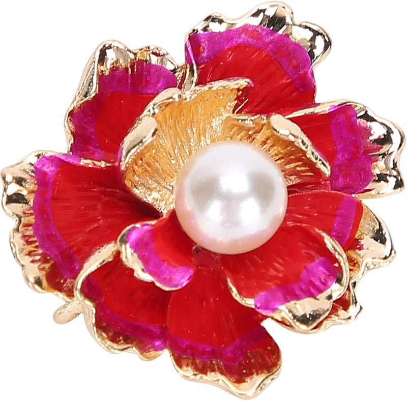 12pcs Faux Pearl Flatback Garment Buttons, Clothing Embellishments for DIY Wedding Dress, Hair Clip, Handbag Decoration, Alloy Bridal Sewing Appliques (Small Peony Flower) - Image 5
