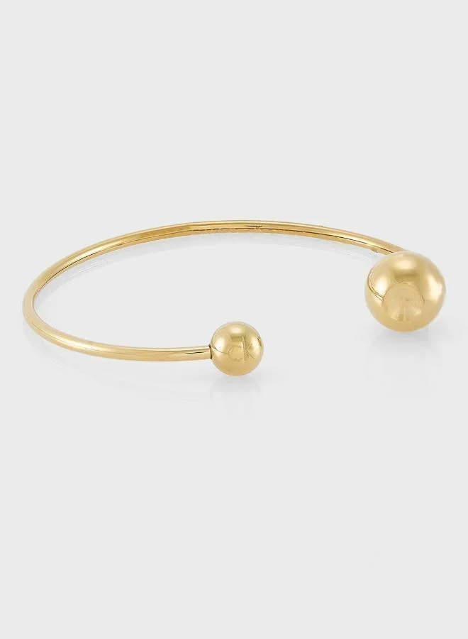 CALVIN KLEIN Sculptural Bubbles Collection Open Bangle Bracelet For Women In Yellow Gold - 35000787
