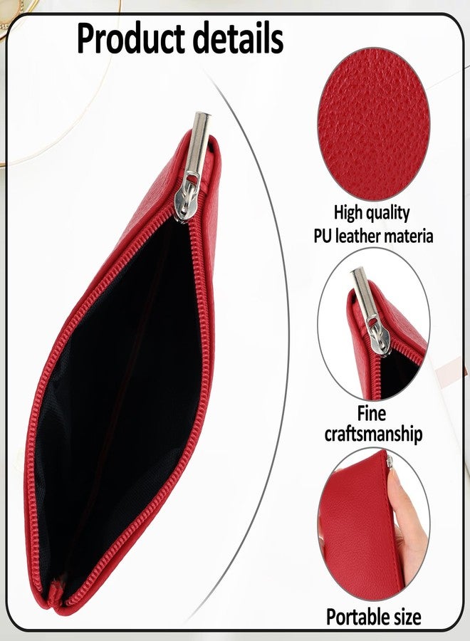 oruola مجموعة أورولا من 3 محافظ نقود معدنية للنساء، مصنوعة من جلد البولي يوريثان، مقاس 4.72 × 3.15 بوصة، محفظة صغيرة محمولة بسحاب للنساء لحفظ بطاقات الائتمان والأوراق النقدية المطوية وبطاقة الهوية والمفاتيح وسماعات الرأس وأحمر الشفاه (أحمر، وردي، بنفسجي). - Image 5