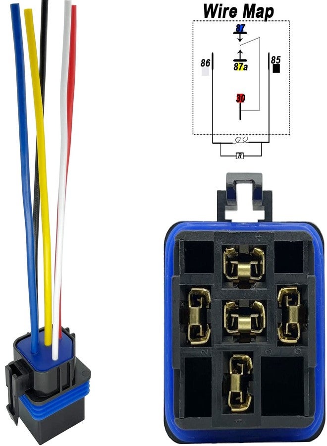 irhapsody 40/30AMP 12VDC Waterproof Relays with Built-in Diode, 5-pin Automotive Relay Kit, Pack of 5 - Image 2
