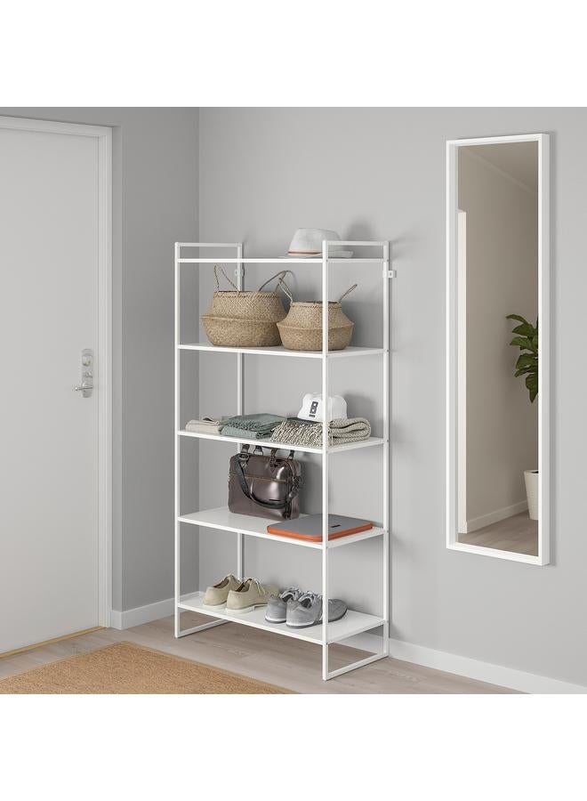 زبون وحدة رفوف، بيضاء، 80X38X160 سم - Image 5