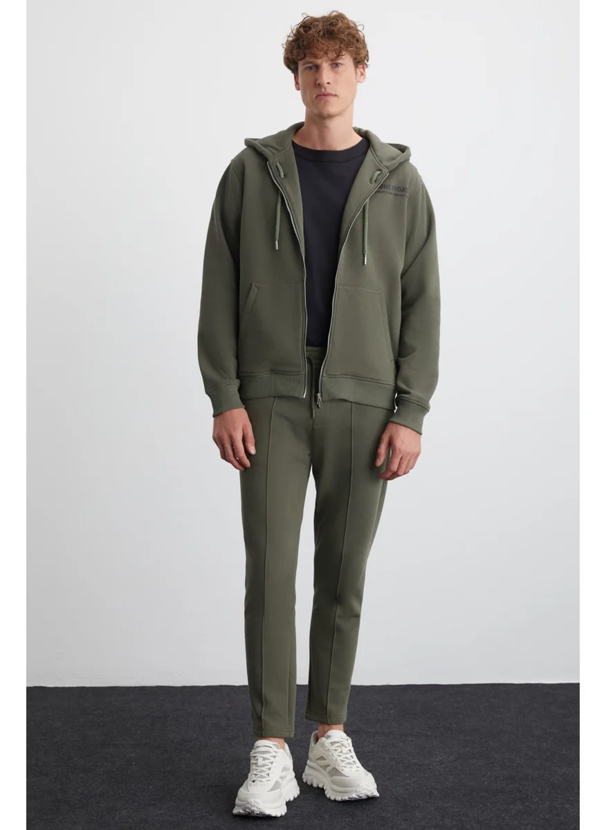 جريميلانج Elian Men's Cotton-Polyester Khaki Sweatpants