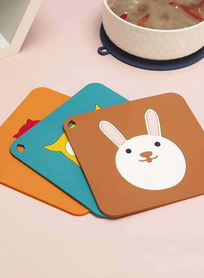 Captaintech Coasters, Heat Resistant Non-Slip Placemats Multifunction Kitchen Tool for Bowl Mats, Dish Mats, Easy Clean Silicone Multi-Use Hot Pads, Protect Desktop from Damage, 6 Pcs - Image 3