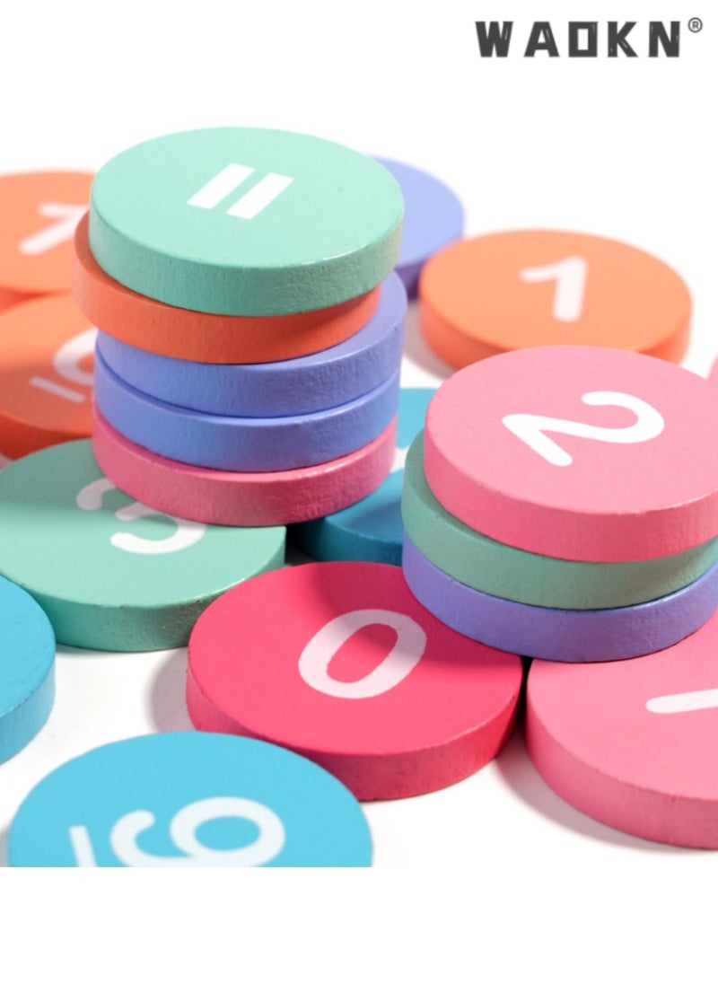 WAOKN - Wooden Ten Frame Math Toy, Ideal for Kids' Addition, Subtraction Learning, Enhances Number Recognition, Perfect for Developing Number Sense, Engaging Early Education Tool, Fun and Educational. - Image 1