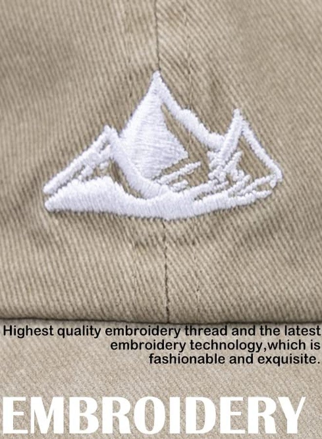 DASMINI Dad Hats for Men Womens Baseball Caps Mountain Hat Adjustable Unstructured Vintage Outdoor Cap(Khaki) - Image 4