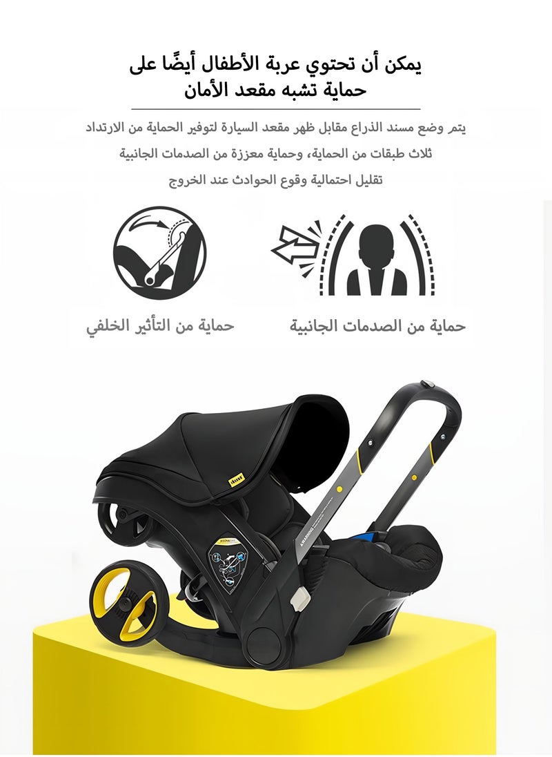 Arabest 4-In-1 Baby Travel System Stroller And Car Seat Combo - Two-Way Stroller, Carrier, Rocking Chair And Car Seat For Babies 2kg To 16kg, Black  - Image 2