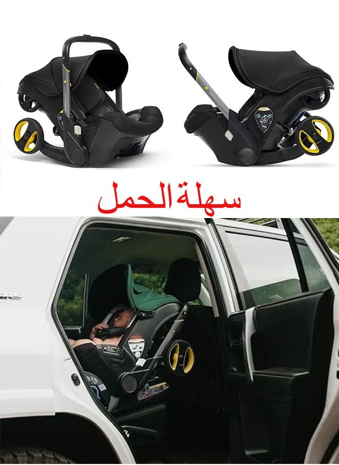 4-In-1 Baby Travel System Stroller And Car Seat Combo - Two-Way Stroller, Carrier, Rocking Chair And Car Seat For Babies 2kg To 16kg, Black