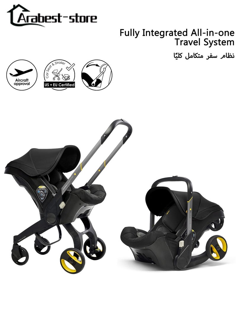 Arabest 4-In-1 Baby Travel System Stroller And Car Seat Combo - Two-Way Stroller, Carrier, Rocking Chair And Car Seat For Babies 2kg To 16kg, Black  - Image 1