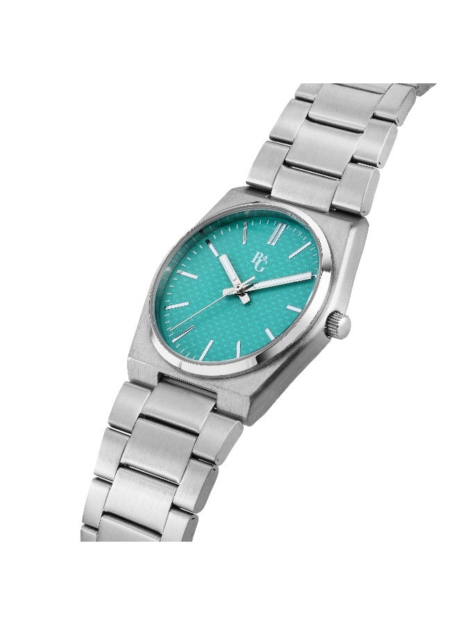 B&G Women's Green Round Analog Dial with Silver Stainless Steel Band Watch - 35mm - R3853315501 - Image 2