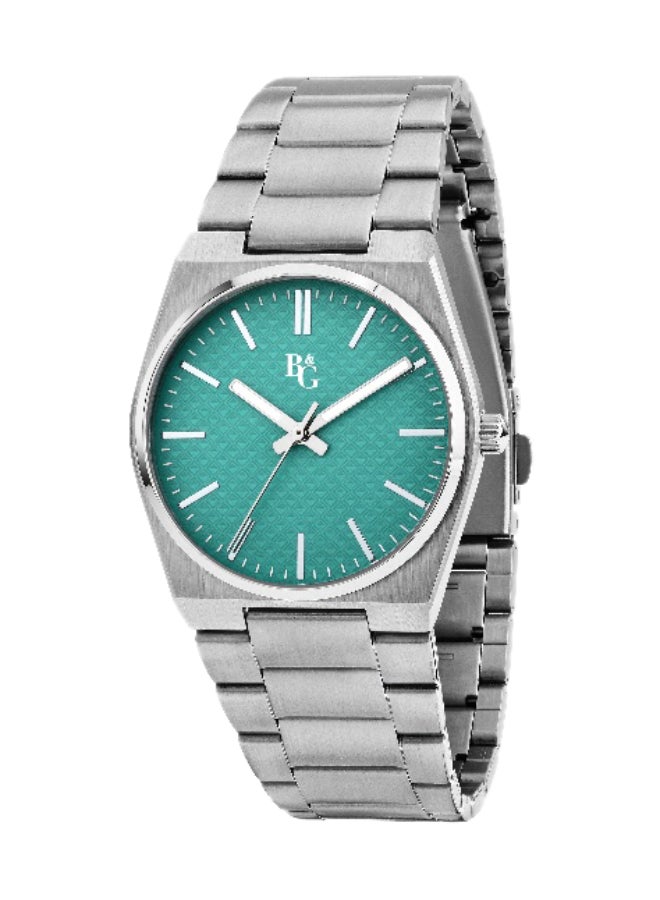B&G Women's Green Round Analog Dial with Silver Stainless Steel Band Watch - 35mm - R3853315501 - Image 1