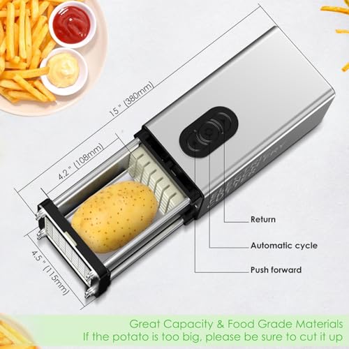 YOTAN Electric French Fry Cutter,French Fry Cutter Stainless Steel with 1/2 & 3/8 Inch Blade,Commercial and Household Electric Fry Cutter,Potato Slicer,Use for Potatoes,Onion,Cucumbers,Apples - Image 5