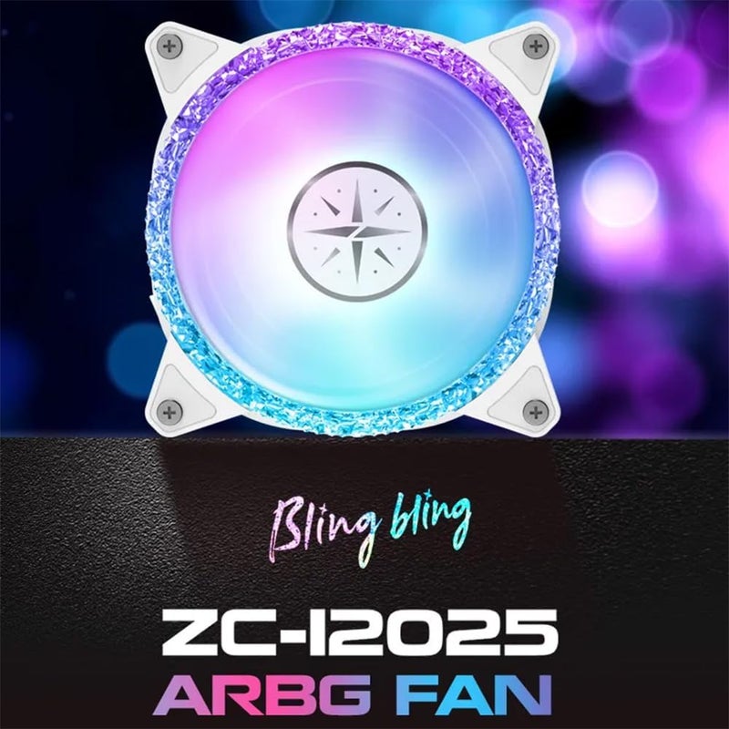 Eacam 120mm ARGB Case Fan Cooling PC Fans with Hydraulic Bearing Fan Speed: 900-1800 RPM Low Noise - Image 3