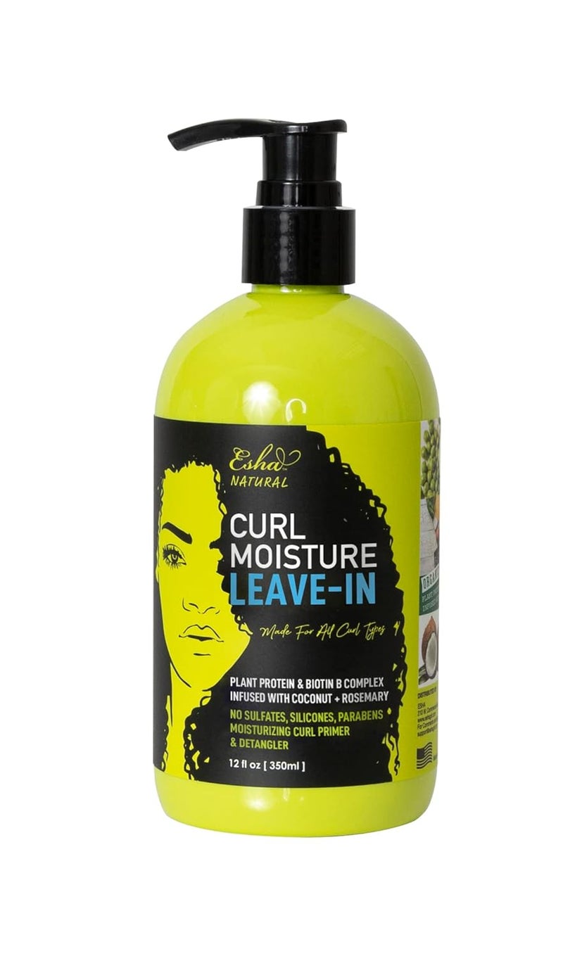 Esha Girl Natural  LeaveIn Conditioner  Moisturize Dry Hair  Enhance Nourish Hydrate Curls  Biotin Infused  Coconut Frizz Hair Care12 oz