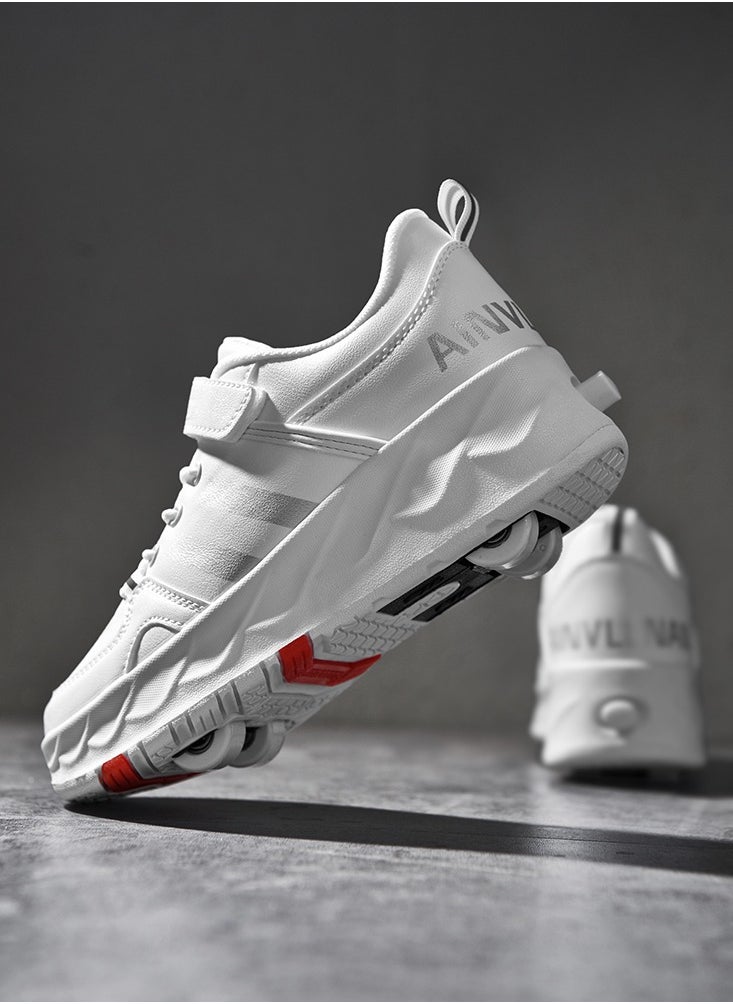 Generic - Kids Roller Skates Shoes 4 Wheels Roller Shoes Boys Girls Wheel Shoes Roller Sneakers Shoes for Beginner More Balanced - Image 1