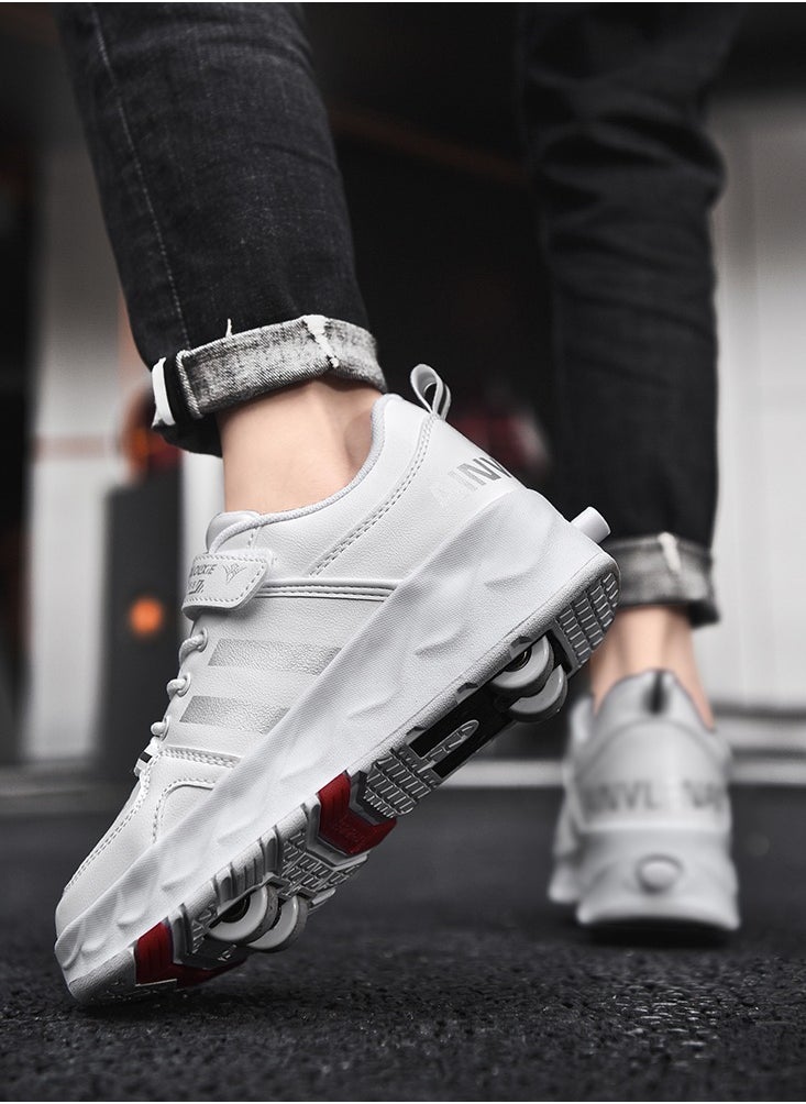 Generic - Kids Roller Skates Shoes 4 Wheels Roller Shoes Boys Girls Wheel Shoes Roller Sneakers Shoes for Beginner More Balanced - Image 1